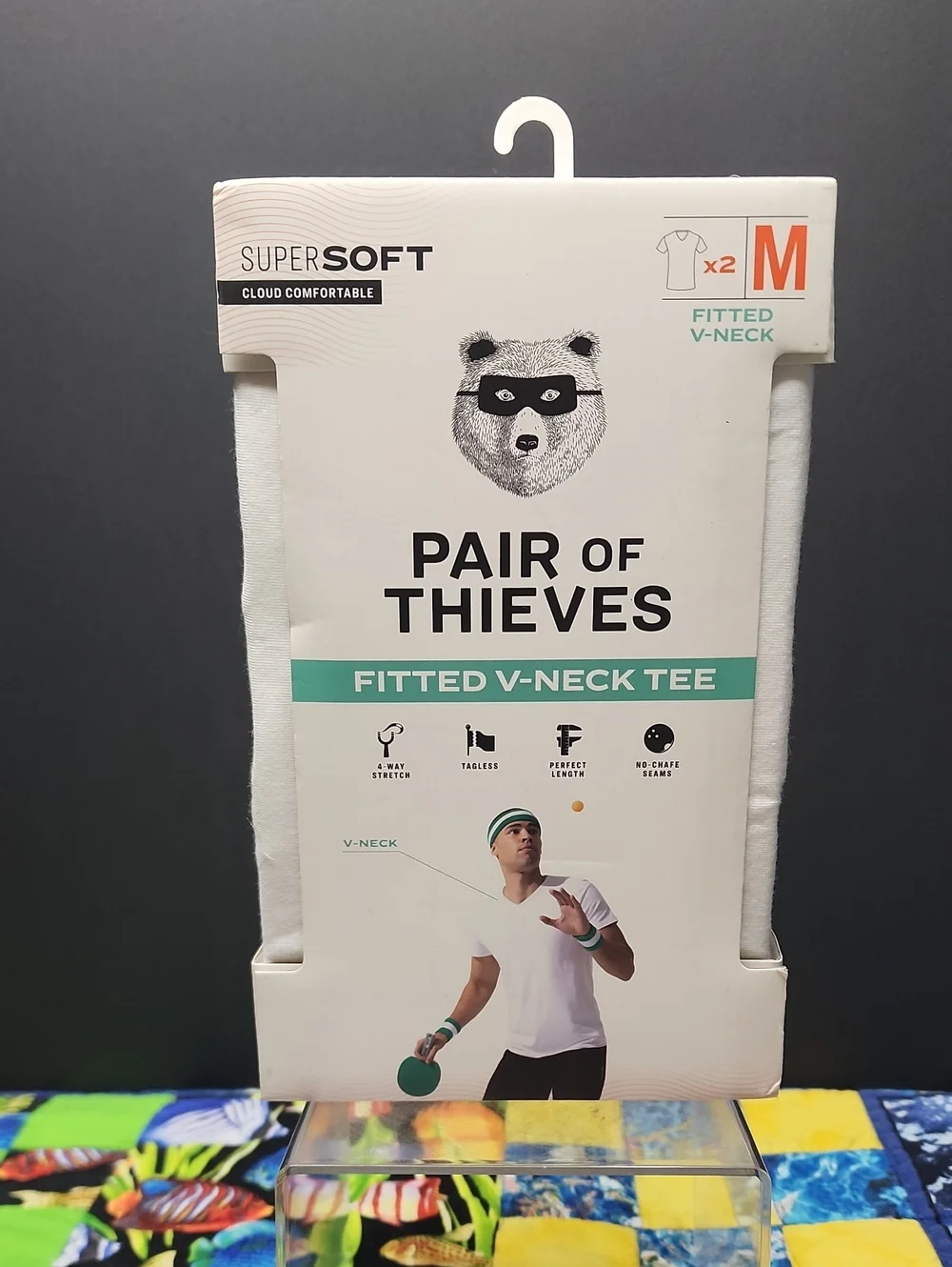 Pair of Thieves Men’s White Fitted V-Neck Tee -M- 2pk